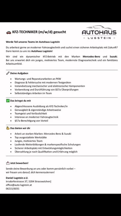 Foto zum Beitrag vom 18. Februar 2026 – Autohaus Lugstein, Straßwalchen